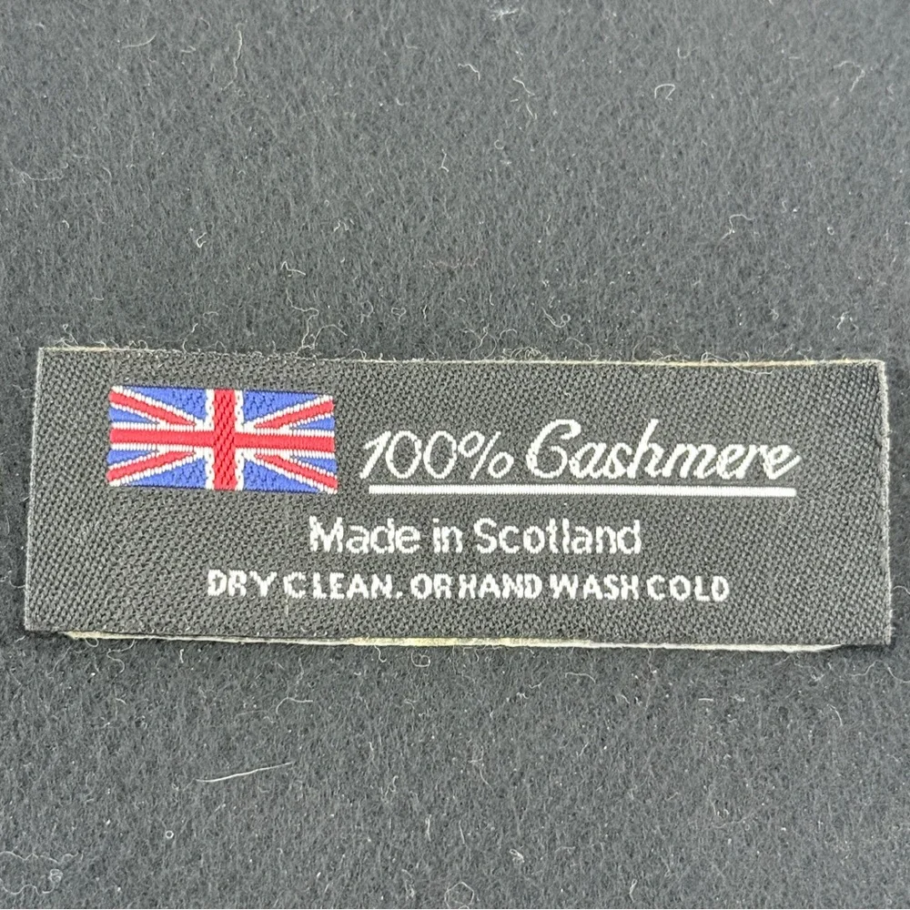 Scottish Cashmere Black Men's Scarf 12x64”